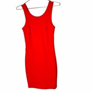 EUC ANGL Red Cage Style Back Bodycon Mini Dress Small